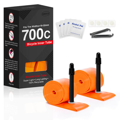 Hycline TPU road bike tube for 700C×18C-32C tires, shown in the image with a close-up of the inner tube design.
