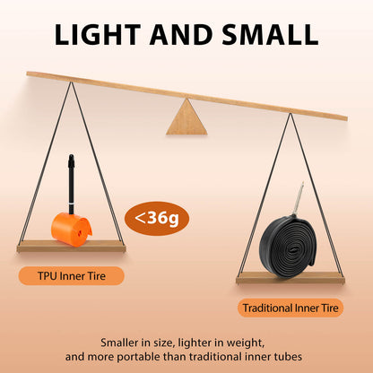 Hycline TPU road bike tube for 700C tires, sizes 18C-32C, showing the durable, flexible inner tube suitable for road cycling.