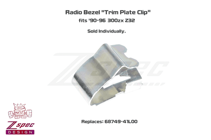 ZSPEC Radio Bezel Trim Plate Clip for '90-96 Nissan 300zx Z32, replaces 68749-41L00 - Howling Moto