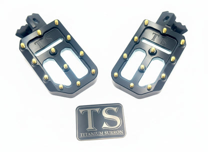 TS Foot Pegs W/ Titanium Grips for Most E-moto