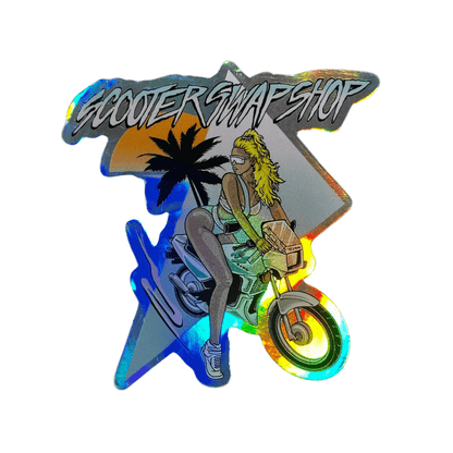 UZI CHICK HOLO Sticker - Howling Moto