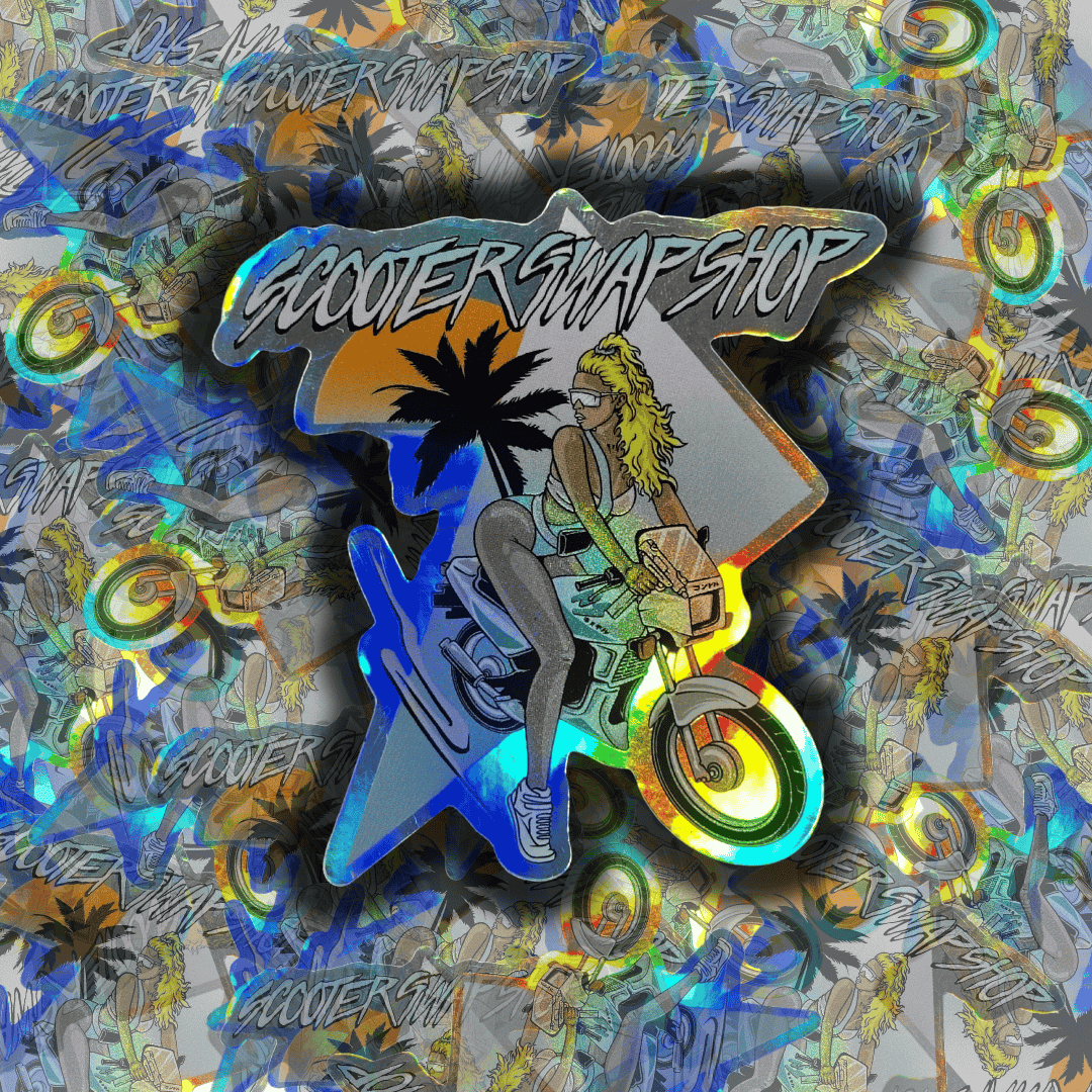 UZI CHICK HOLO Sticker - Howling Moto