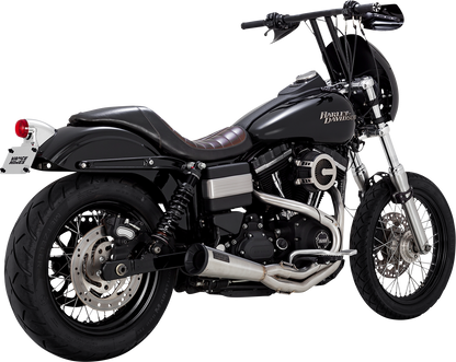 VANCE & HINES 27325 2-Into-1 Upsweep Exhaust System in brushed stainless steel, showing sleek motorcycle exhaust design