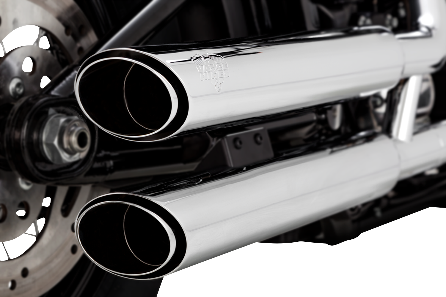 VANCE & HINES, Vance & Hines 3-Inch Twin Slash Chrome Slip-On Muffler with PCX Technology - Part 16376