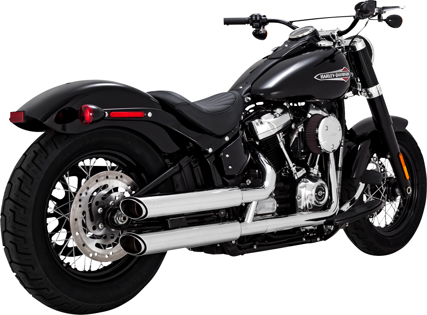 VANCE & HINES, Vance & Hines 3-Inch Twin Slash Chrome Slip-On Muffler with PCX Technology - Part 16376