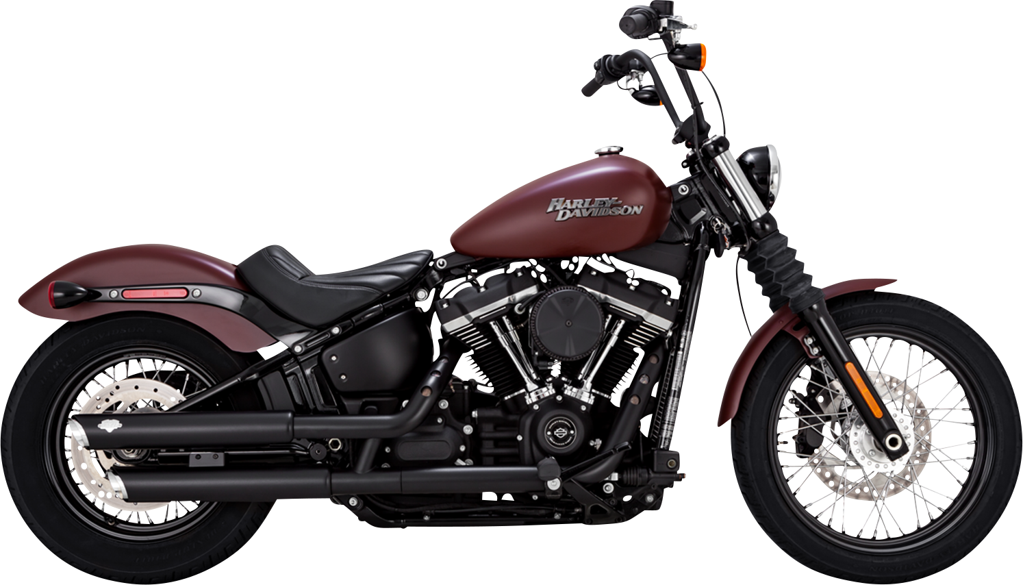 VANCE & HINES, Vance & Hines 3-Inch Twin Slash Slip-On Mufflers with PCX Technology – Black, Part 46376