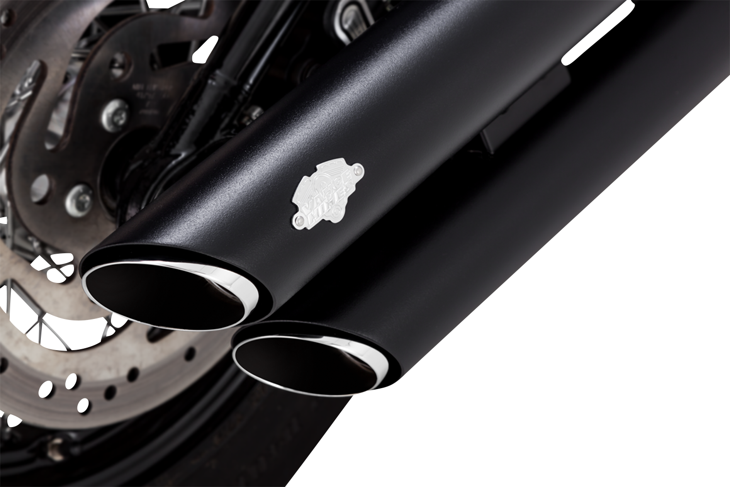 VANCE & HINES, Vance & Hines 3-Inch Twin Slash Slip-On Mufflers with PCX Technology – Black, Part 46376