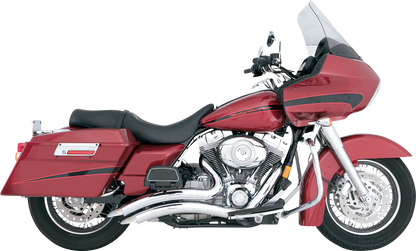 VANCE & HINES Big Radius Chrome Exhaust System for motorcycles, showing the shiny chrome finish and curved pipe design.