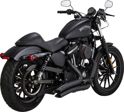 Vance & Hines Big Radius Exhaust System with PCX Technology in black for motorcycles, part 46367, showing the sleek curved exhaust pipe