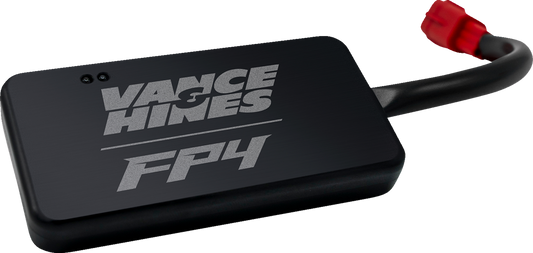 VANCE & HINES Fuelpak 4 tuning module for Harley Pan America motorcycle, black device with wiring for engine tuning.