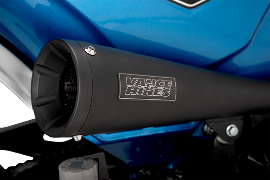 Vance & Hines Upsweep Slip-On Muffler for Honda Dax 125 motorcycle, chrome finish with sleek design and part number 48431.
