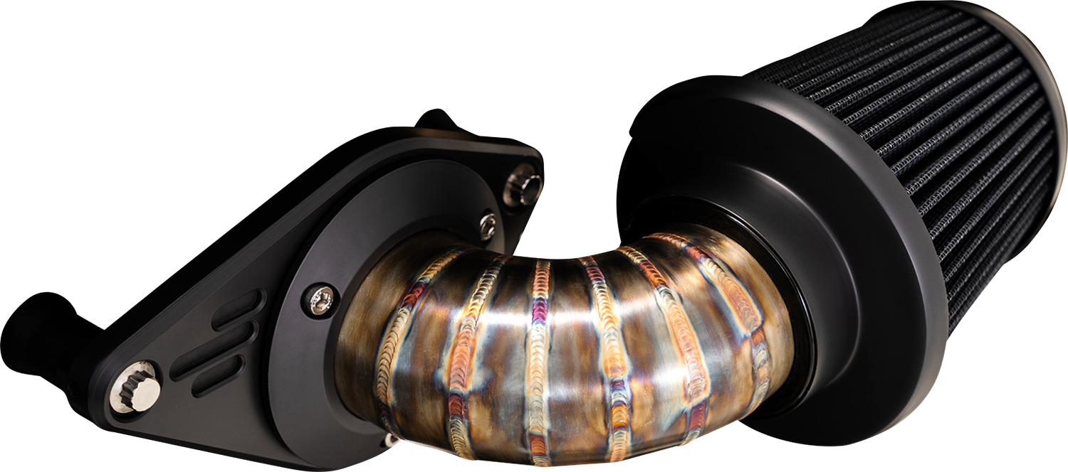 VANCE & HINES VO2 Falcon Air Intake Kit in stainless steel for motorcycle engine airflow enhancement.