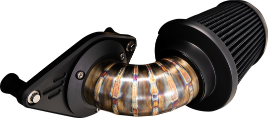 VANCE & HINES VO2 Falcon Air Intake Kit in stainless steel for motorcycle engine airflow enhancement.
