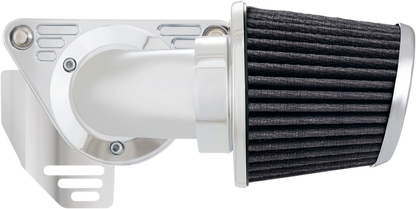 VANCE & HINES VO2 Falcon Chrome Air Intake Kit installed on a motorcycle engine showing polished chrome finish and intake components.