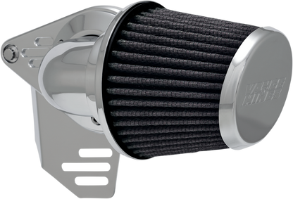 Vance & Hines VO2 Falcon chrome air intake kit for motorcycles, showcasing the sleek chrome finish and detailed airflow design.