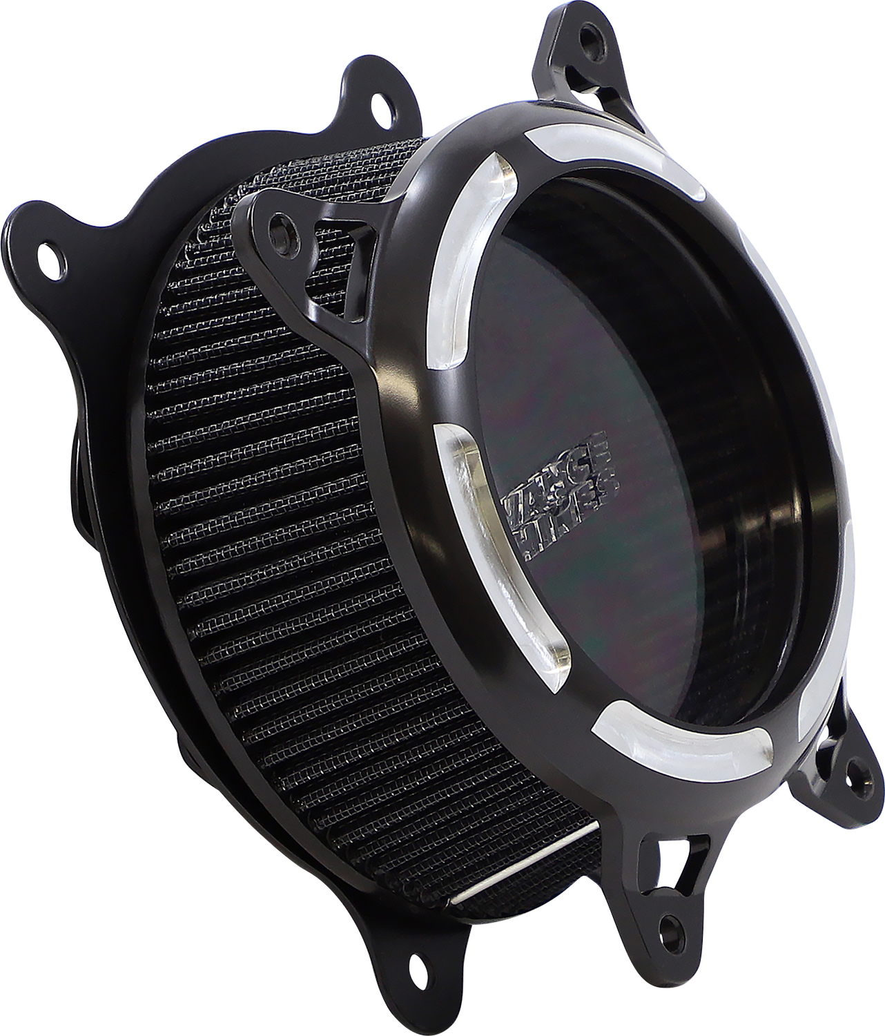 VANCE & HINES VO2 Insight Air Intake Kit in black contrast, motorcycle performance part with sleek design and branding details.