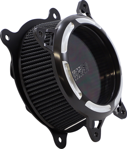 VANCE & HINES VO2 Insight Air Intake Kit in black contrast, motorcycle performance part with sleek design and branding details.