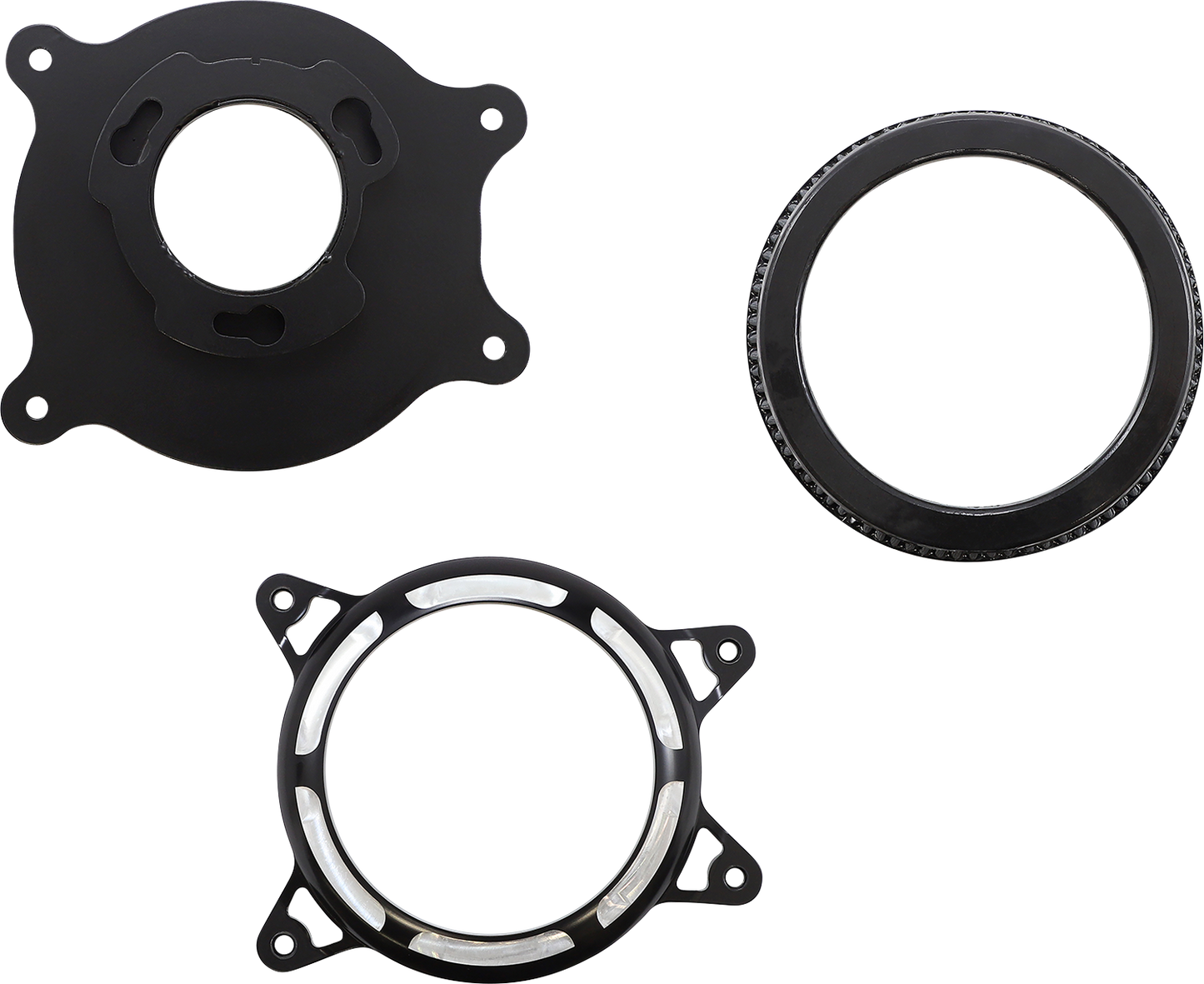 Vance & Hines VO2 Insight Air Intake Kit in black contrast, motorcycle performance part with sleek design and branding details