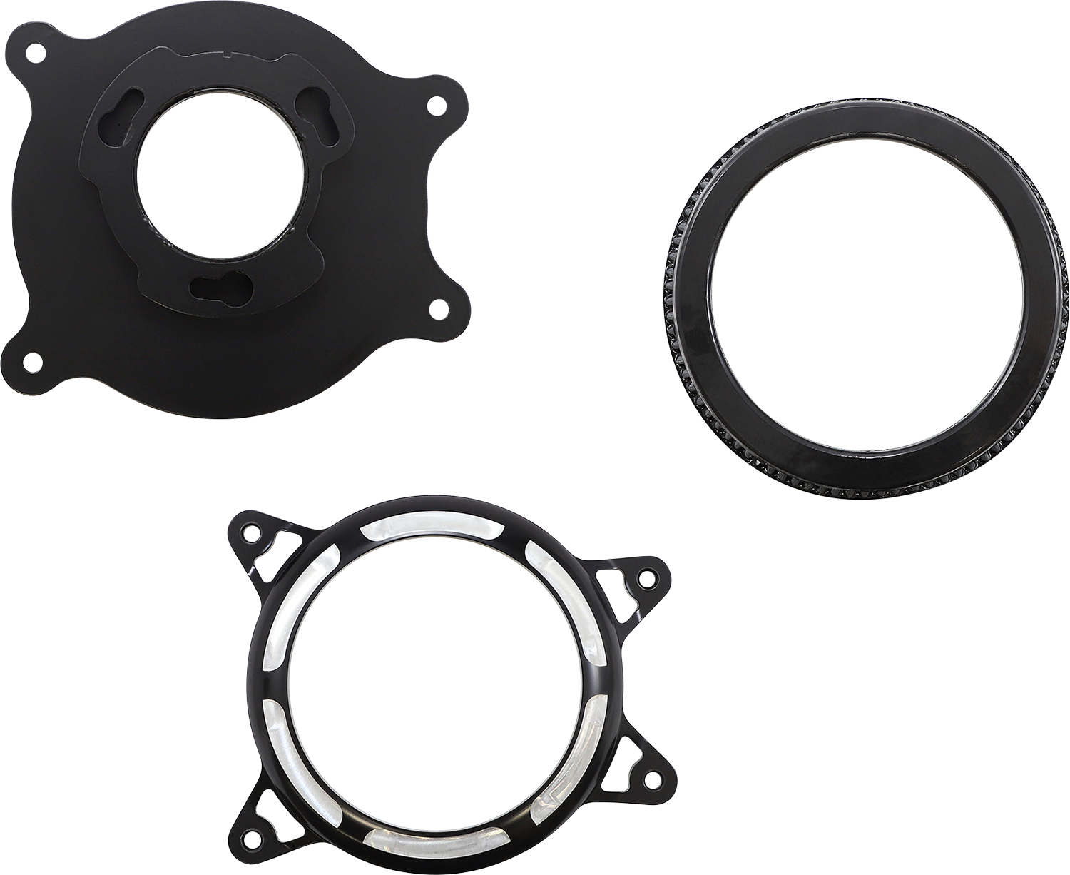 Vance & Hines VO2 Insight Air Intake Kit in black contrast, motorcycle performance part with sleek design and branding details
