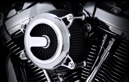 Vance & Hines VO2 Rogue Air Intake Kit in chrome for motorcycle engine airflow enhancement.