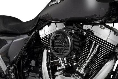 VANCE & HINES VO2 X Air Intake Kit in black wrinkle finish for Harley Touring and Softail models, part #42365.