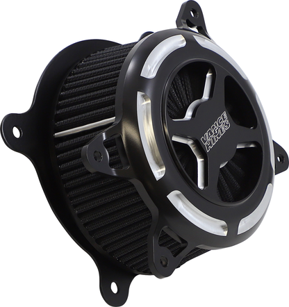 Vance & Hines VO2 X Air Intake Kit in black contrast installed on Harley Touring and Softail motorcycle models.
