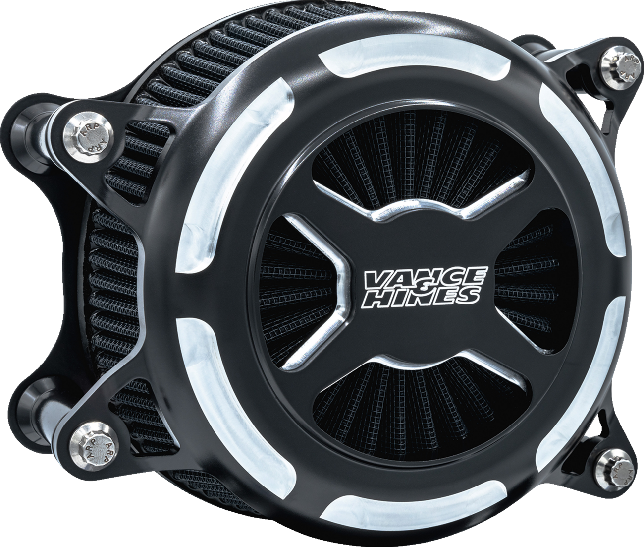 Vance & Hines VO2 X Air Intake Kit in black contrast for Harley Touring and Softail models, featuring sleek, high-performance design.