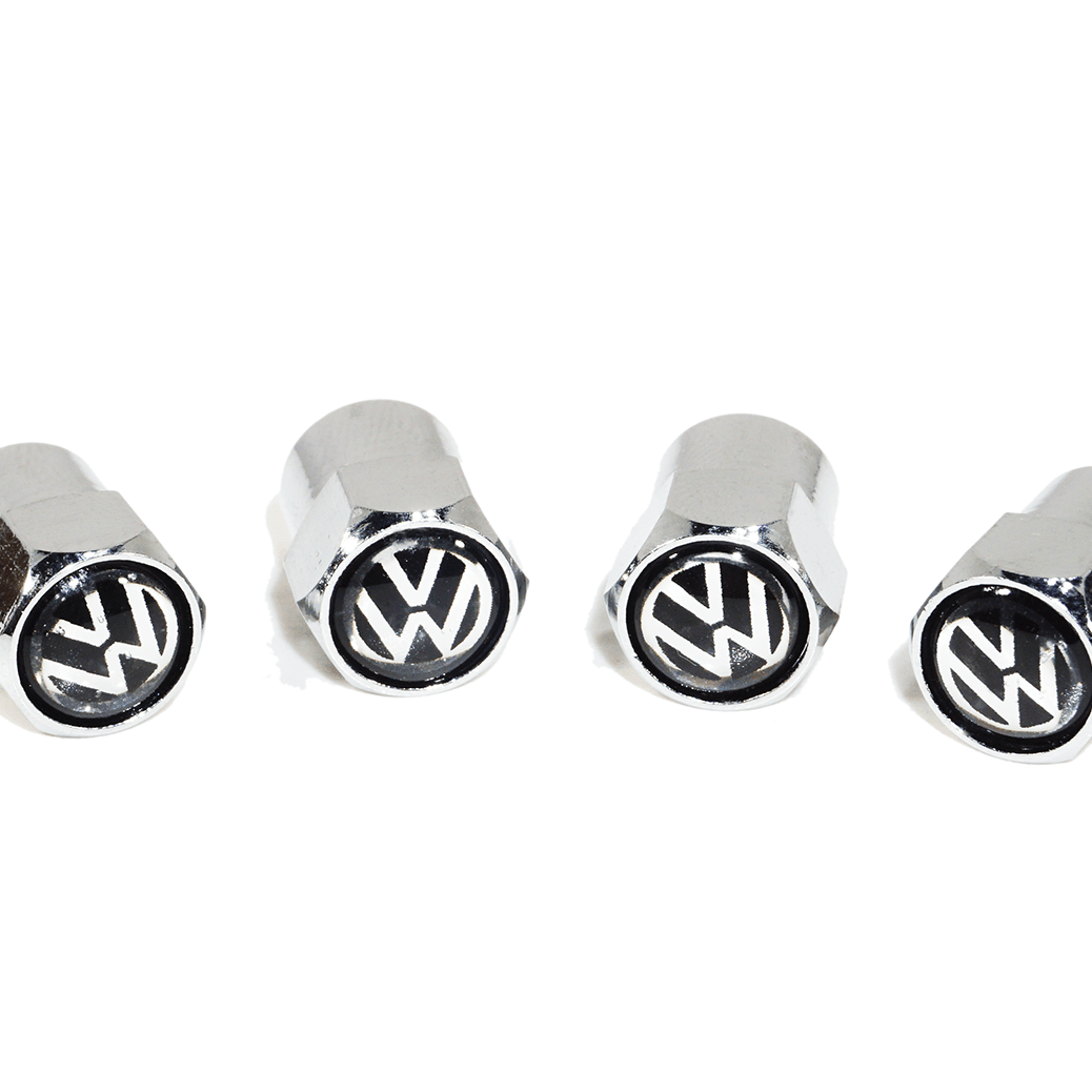 Chrome Valve Stem Tire Caps, Style: VW - Howling Moto