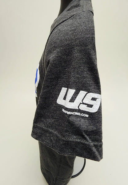 Gray Heather WarpWear W9 Logo T-shirt by Warp9Racing, showing the front design with a small W9 logo in a casual apparel style.