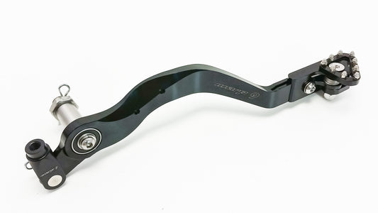 Warp9Racing DR650 brake pedal, durable motorcycle brake pedal with textured surface for improved grip, designed for off-road riding.