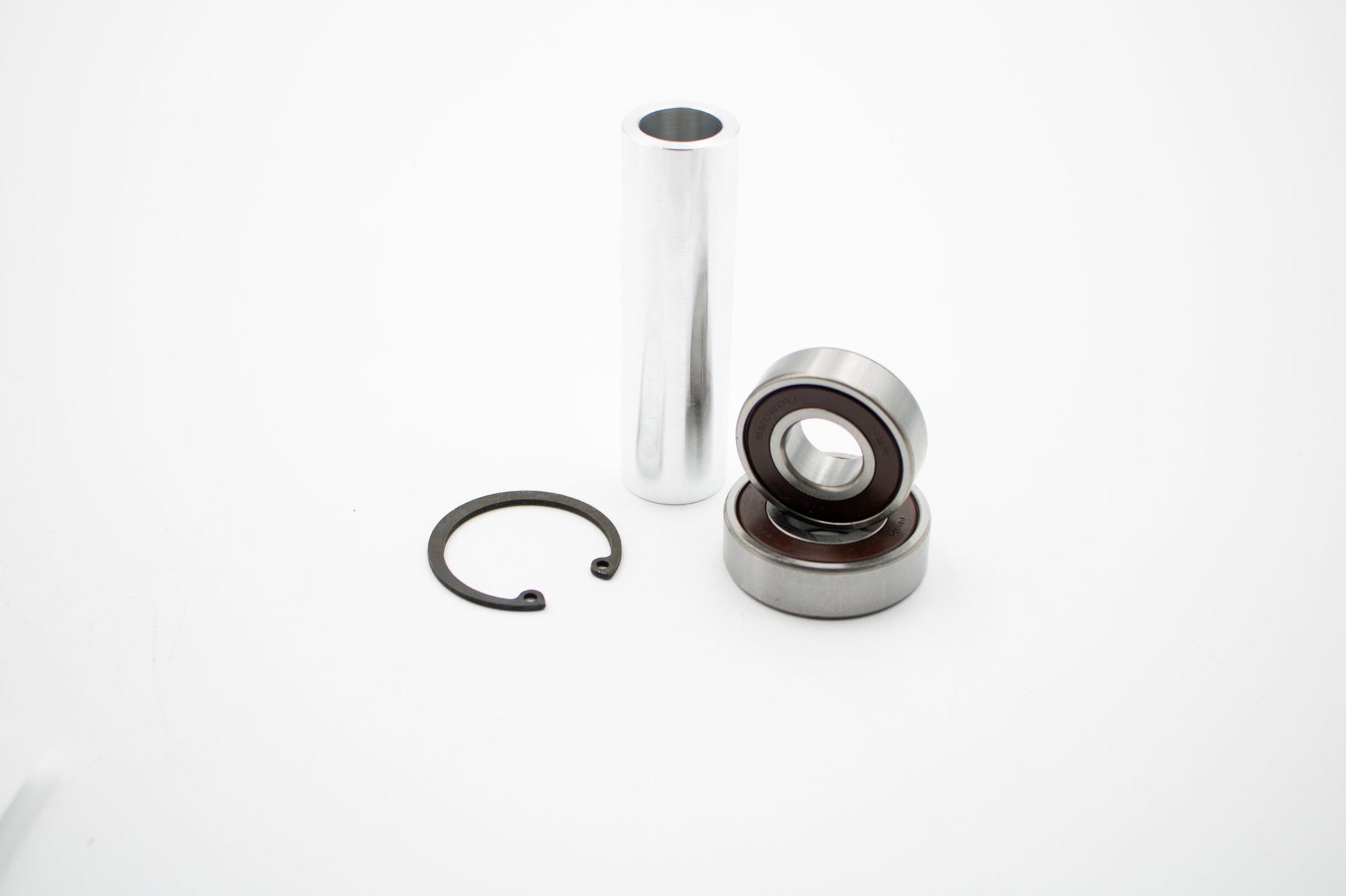 Warp9Racing Kawasaki KLR650 GEN 1/2 front bearing kit showing bearings and rebuild components for motorcycle maintenance.
