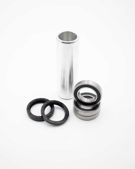 Warp9Racing Kawasaki KX rear wheel bearing kit with rebuild components, designed for durable motorcycle wheel performance.