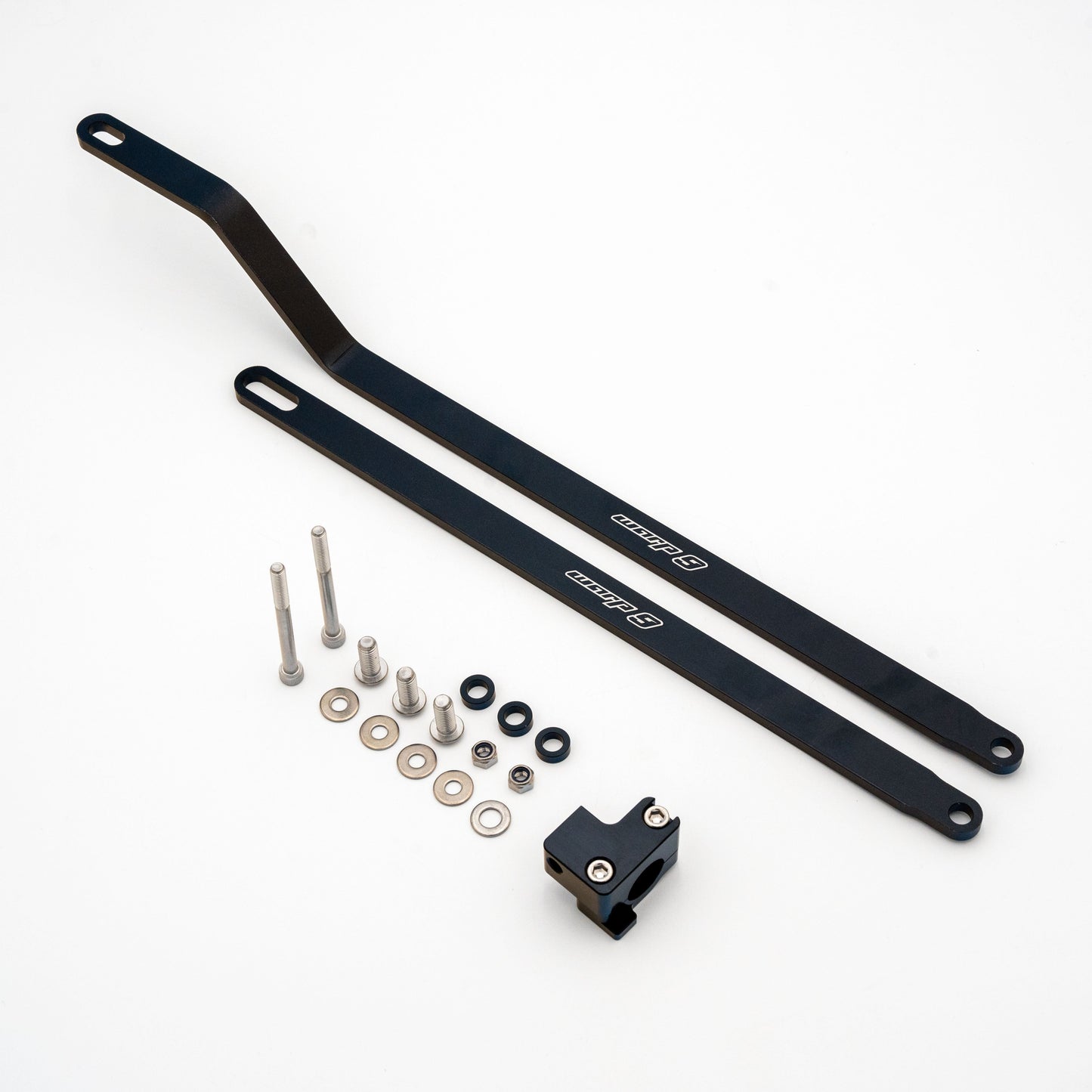 Warp 9 Honda XR650L subframe brace kit made of billet aluminum, designed for no-drill installation on the motorcycle.