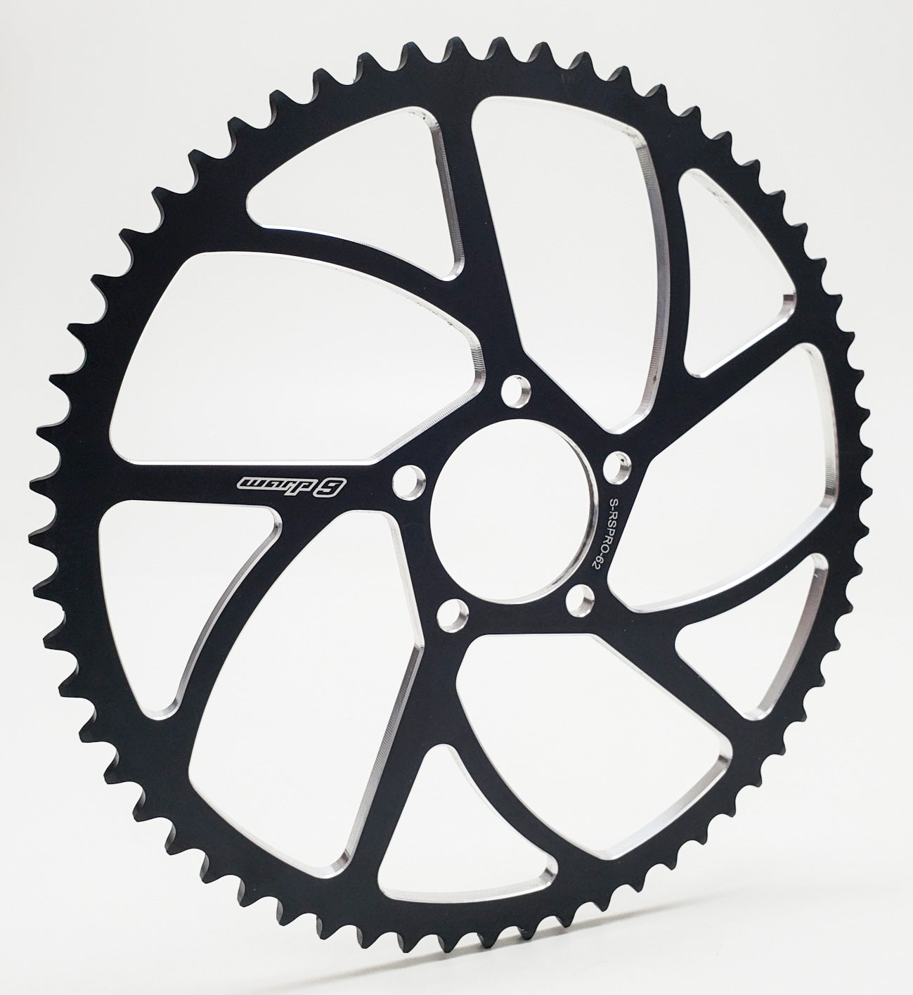 Warp 9 Racing aluminum E-Moto rear sprocket, 40-tooth black, compatible with Surron, Talaria, and other electric motorcycles.