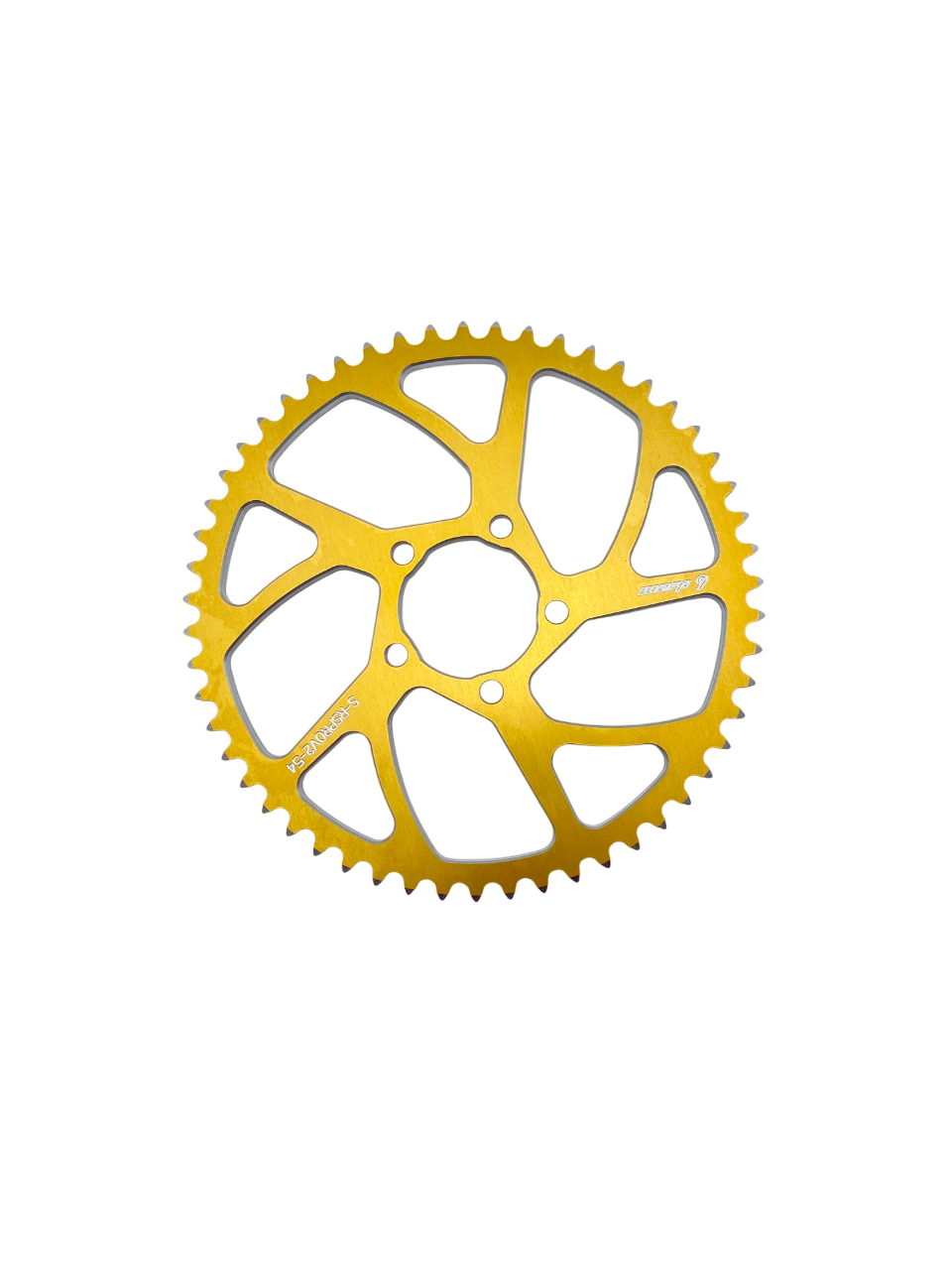 Warp 9 Racing aluminum E-Moto rear sprocket with 40 teeth in black, compatible with Surron, Talaria, and other electric bikes.