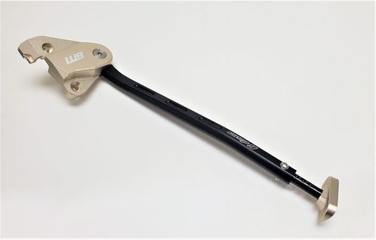 Adjustable Warp9Racing kickstand for KTM, Husqvarna, and GasGas motorcycles, featuring a sturdy design and easy installation.