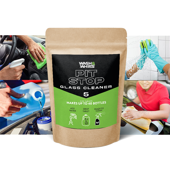 WASH&WHIPS Pit Stop Glass Cleaner / All Surface Cleaner Refill Tablets (Makes 5 Gallons) - Howling Moto