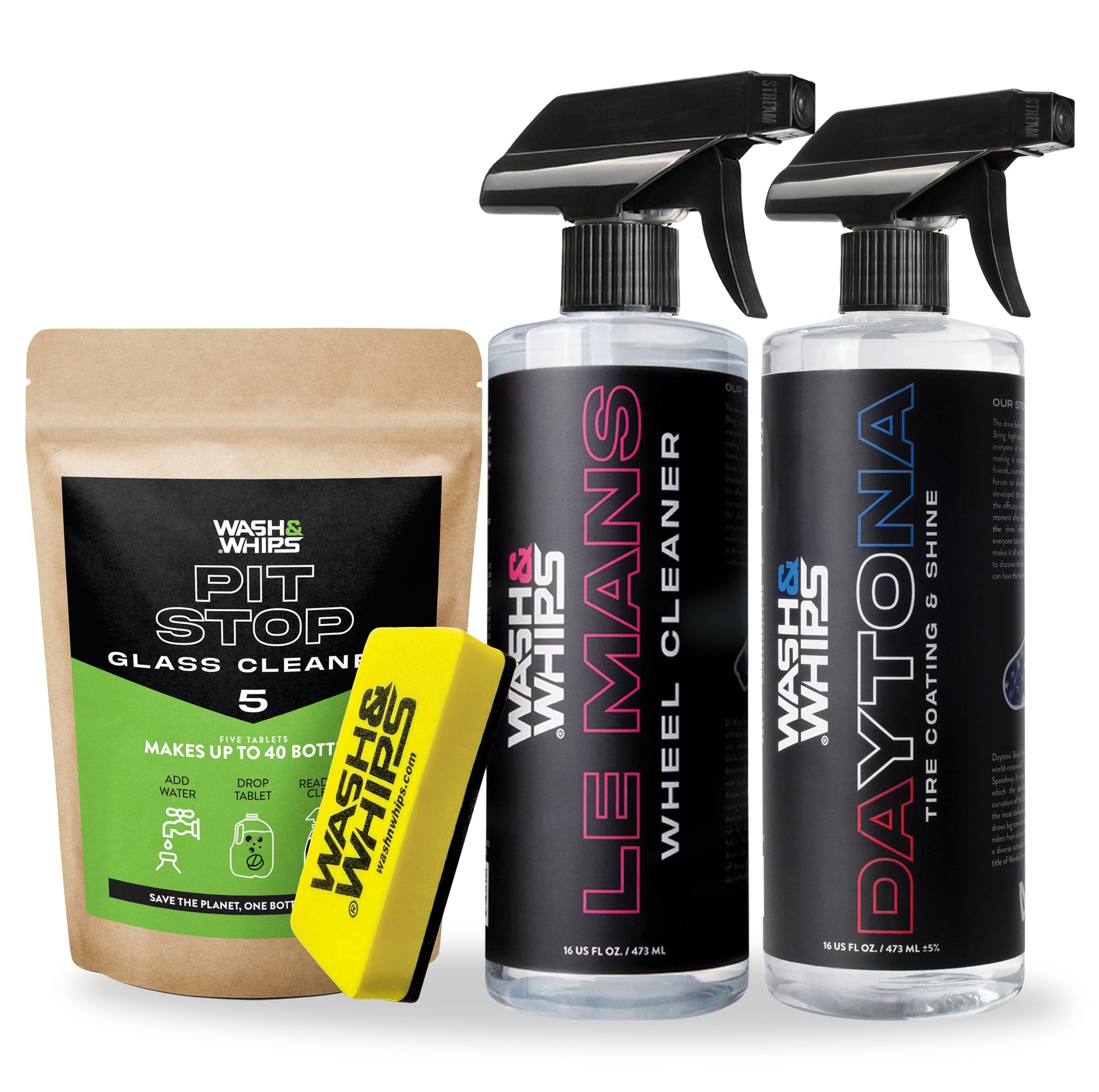 WASH&WHIPS Wheel & Tire Wash & Shine Kit - $48 Value - Howling Moto