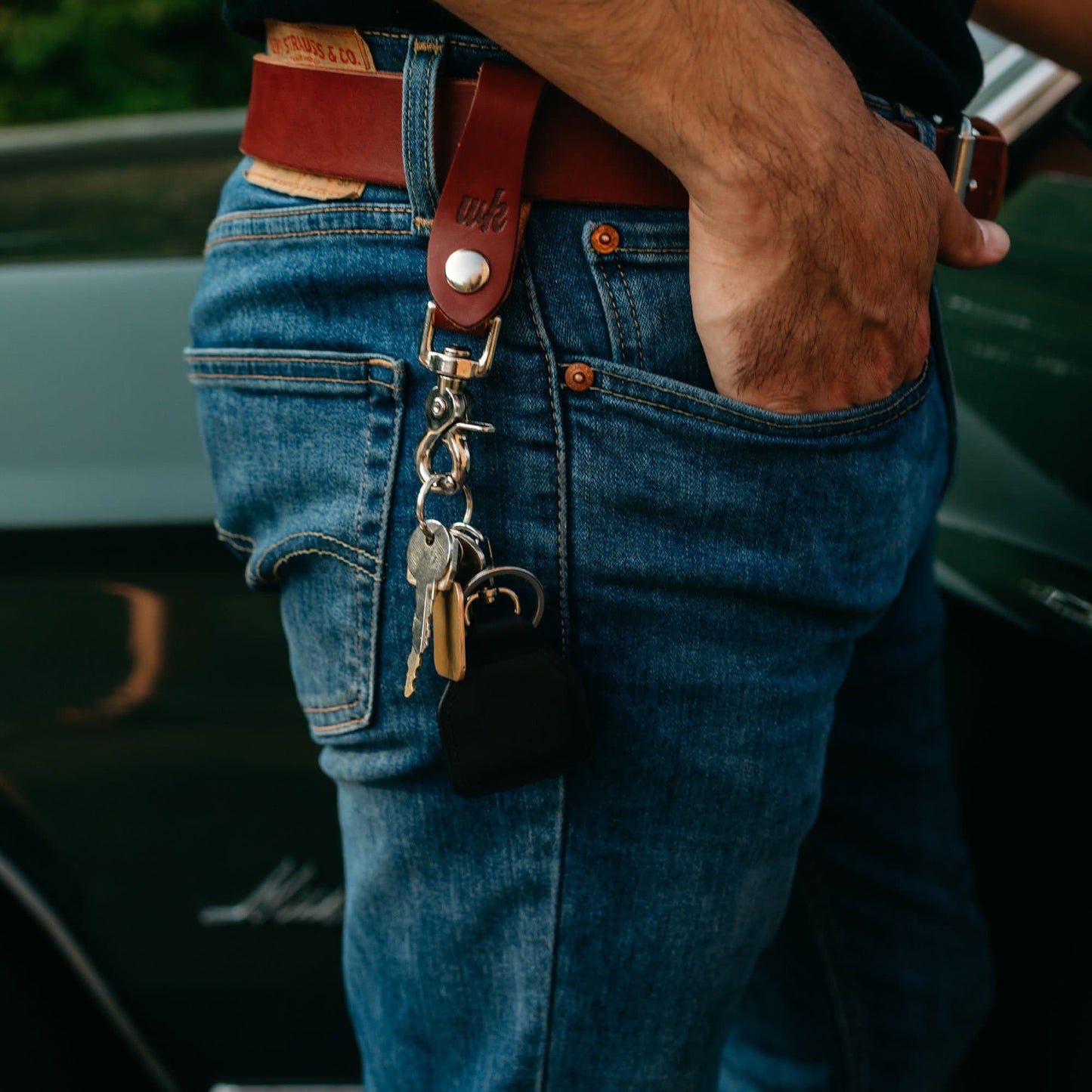 Leather Key Hanger - Howling Moto