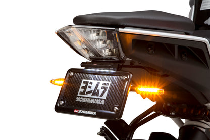 YOSHIMURA Fender Eliminator Kit for KTM motorcycle, black and metal finish, includes mounting hardware and license plate bracket.
