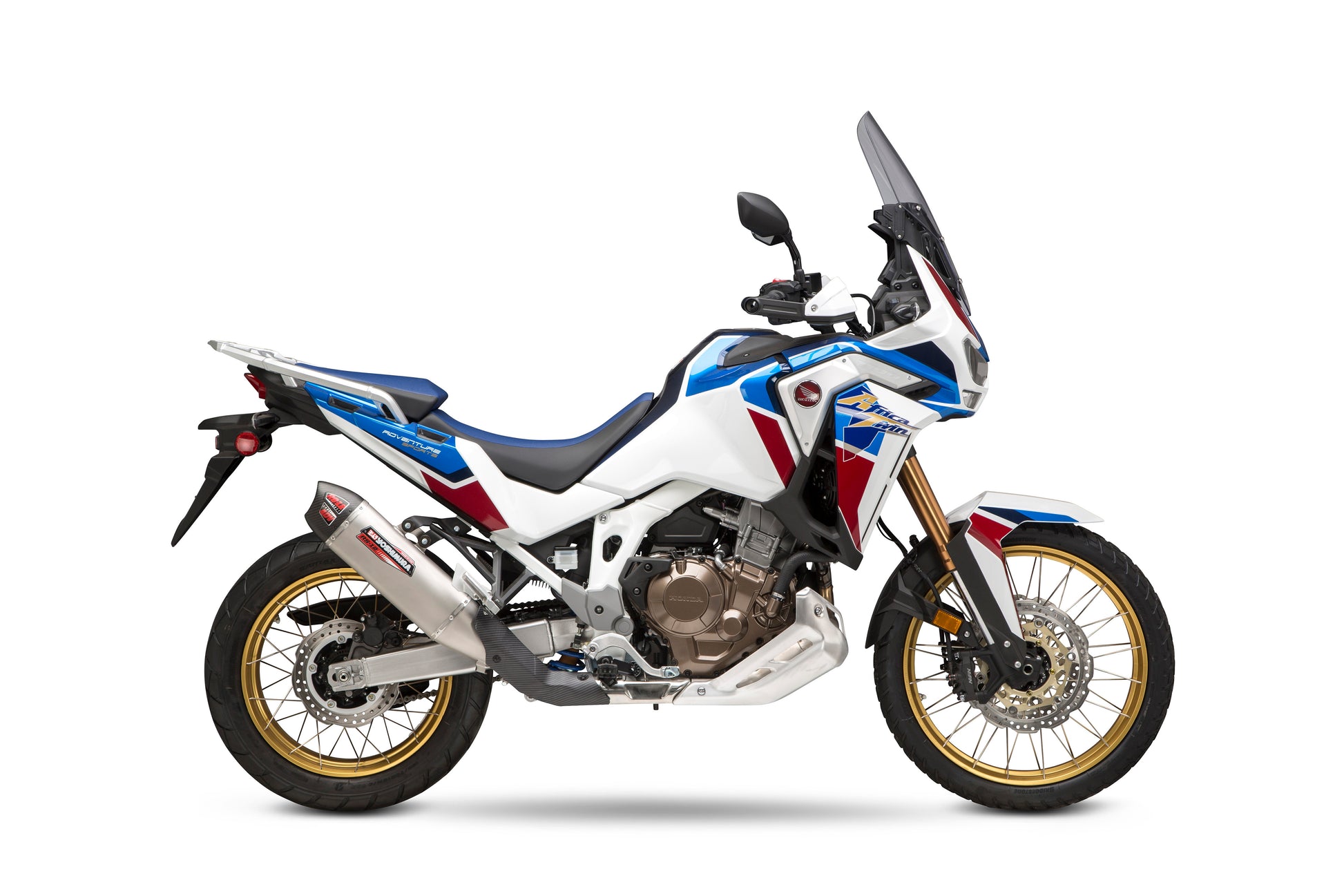 YOSHIMURA RS-12 slip-on exhaust for off-road vehicles, with sleek metal design and compact muffler for enhanced performance.