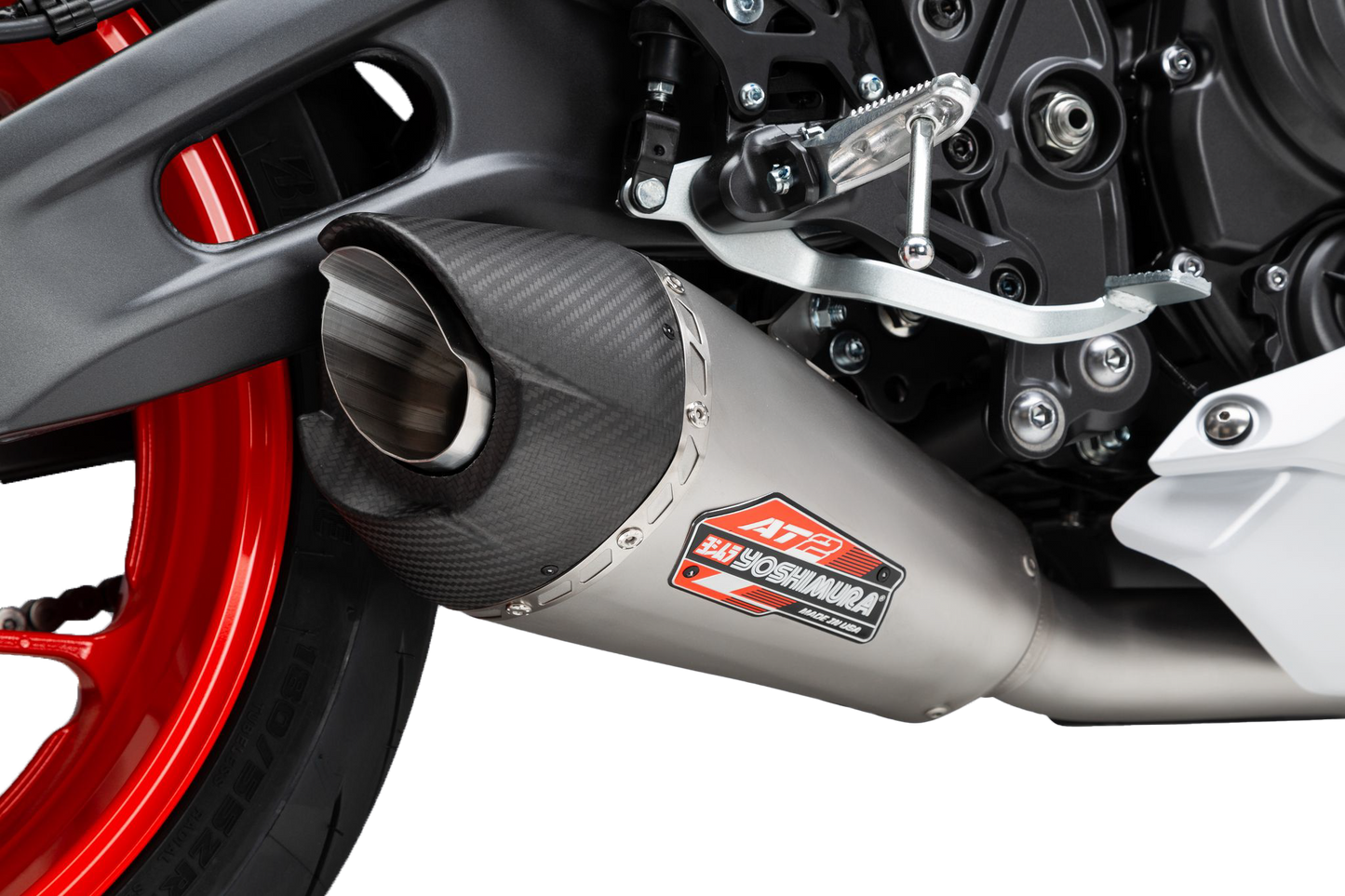 YOSHIMURA, Yoshimura Part 13720AP520 Street AT2 SS Stainless Steel and Carbon Fiber Exhaust for Yamaha