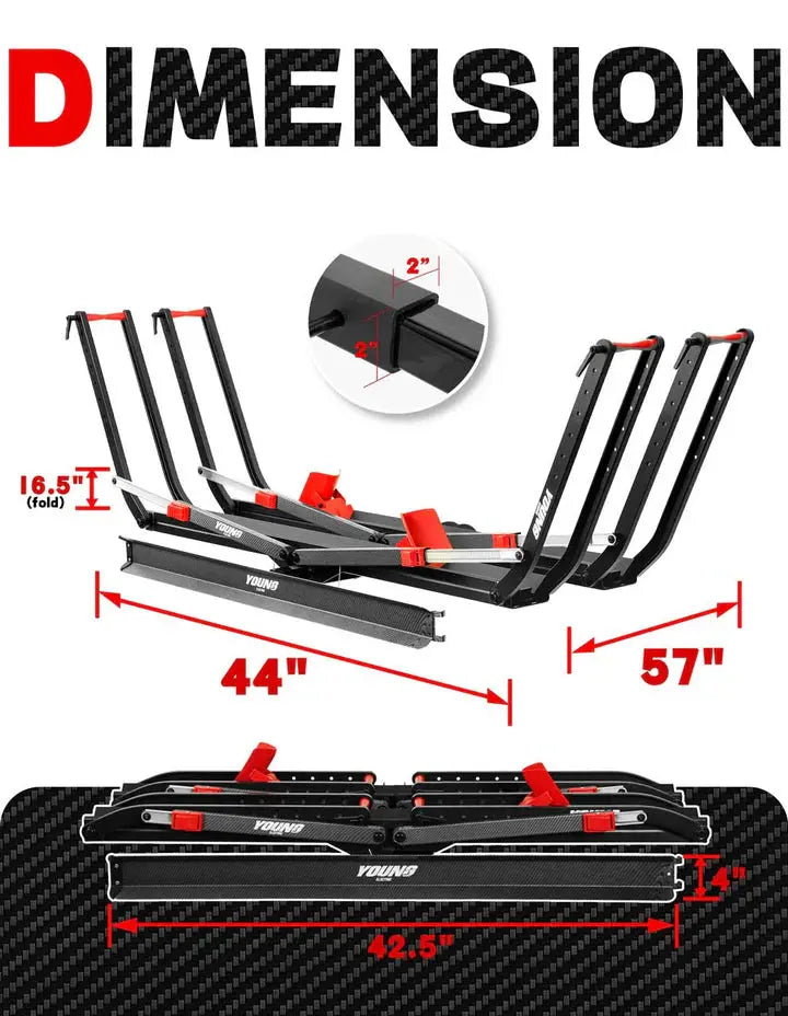 200lbs Capacity Tire-Clamp E-bike Rack with Ramp - Howling Moto