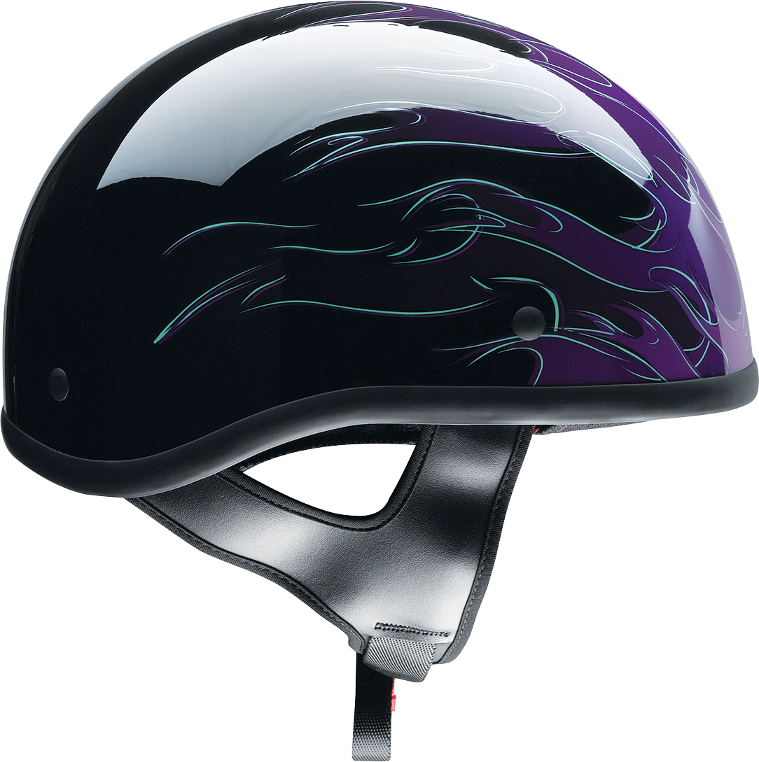 Z1R CC Beanie Helmet in Hellfire Purple, XS size, featuring a sleek design and branding from Z1R motorcycle gear