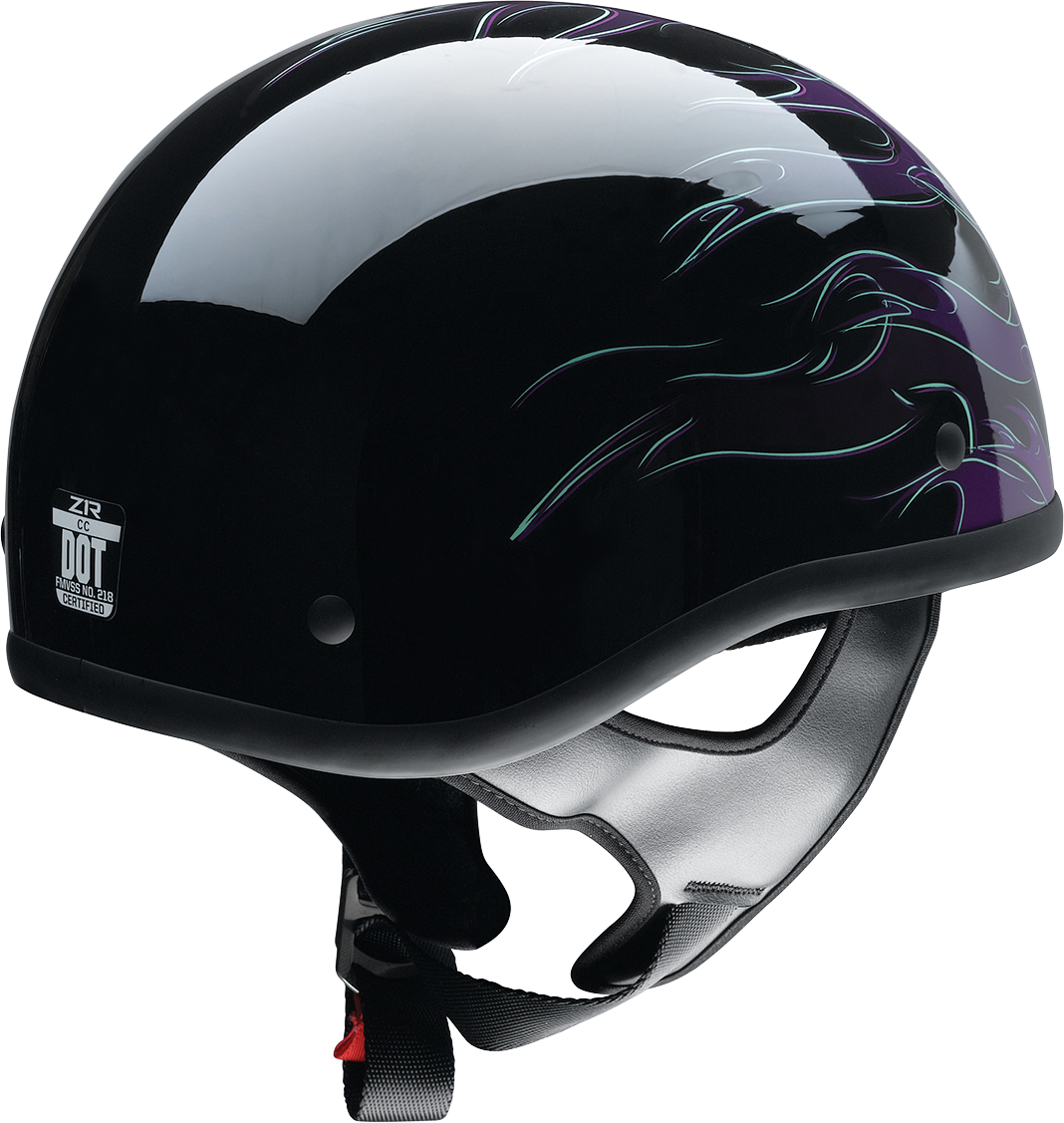 Z1R CC Beanie Helmet in Hellfire Purple, XS size, with a sleek, snug-fit design and matte finish by Z1R.