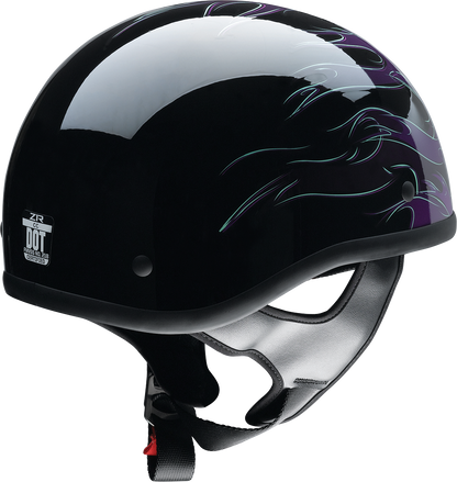 Z1R CC Beanie Helmet in Hellfire Purple, XS size, with a sleek, snug-fit design and matte finish by Z1R.