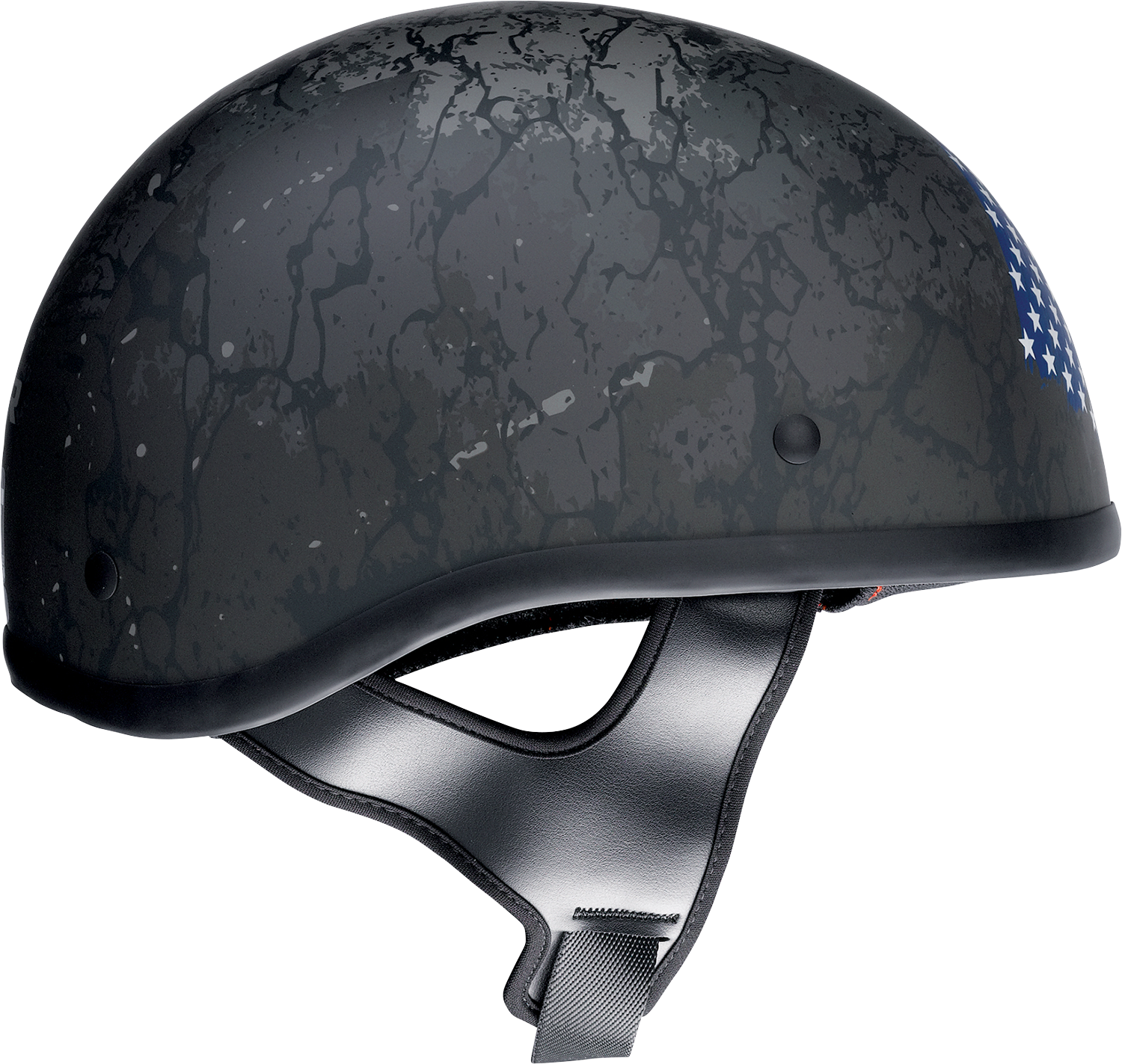 Z1R CC Beanie Helmet Justice in black, red, white, and blue, medium size, with sleek design and branding details.