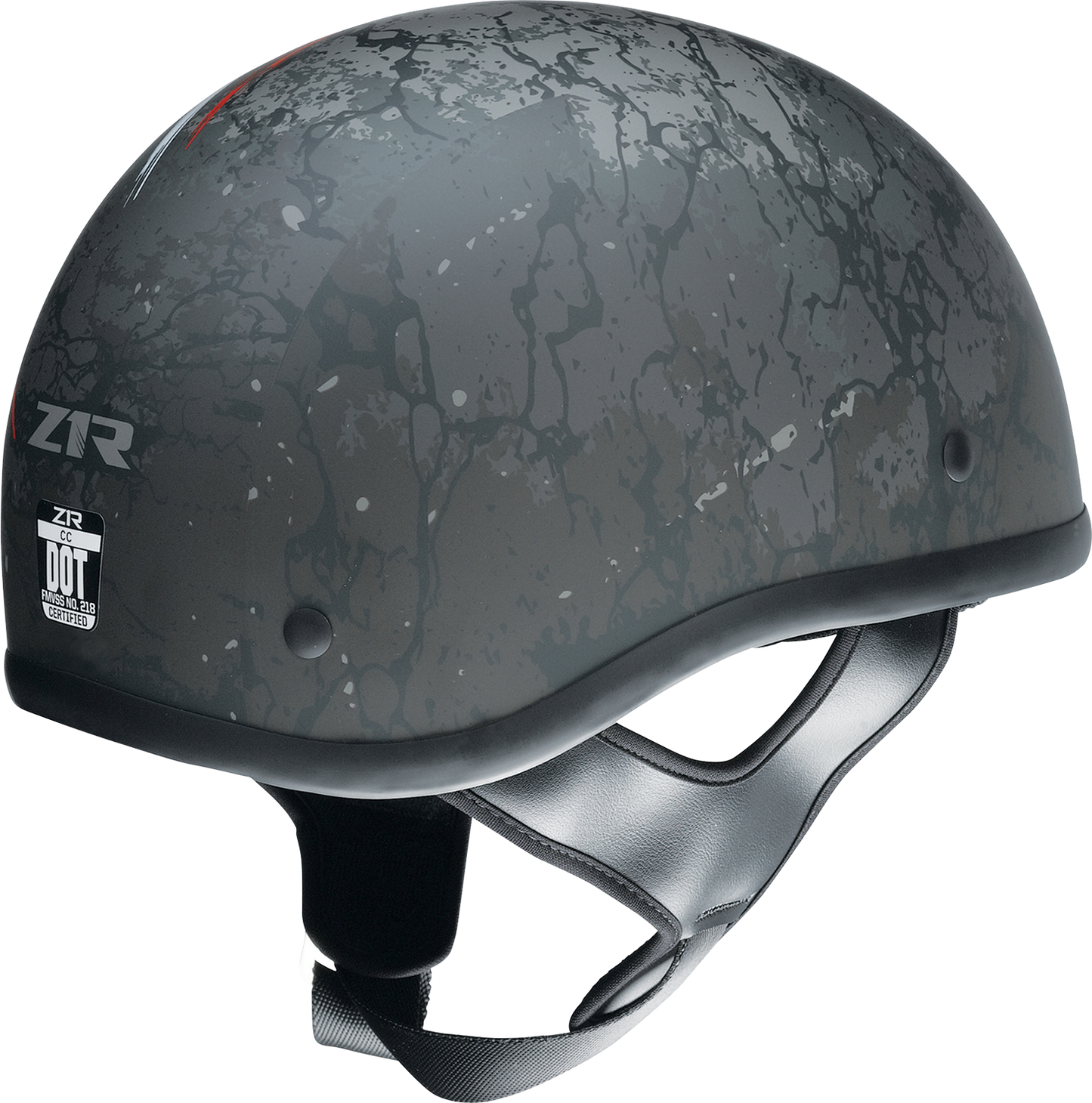 Z1R CC Beanie Helmet Justice in black, red, white, and blue, medium size, with helmet design and brand logo visible.