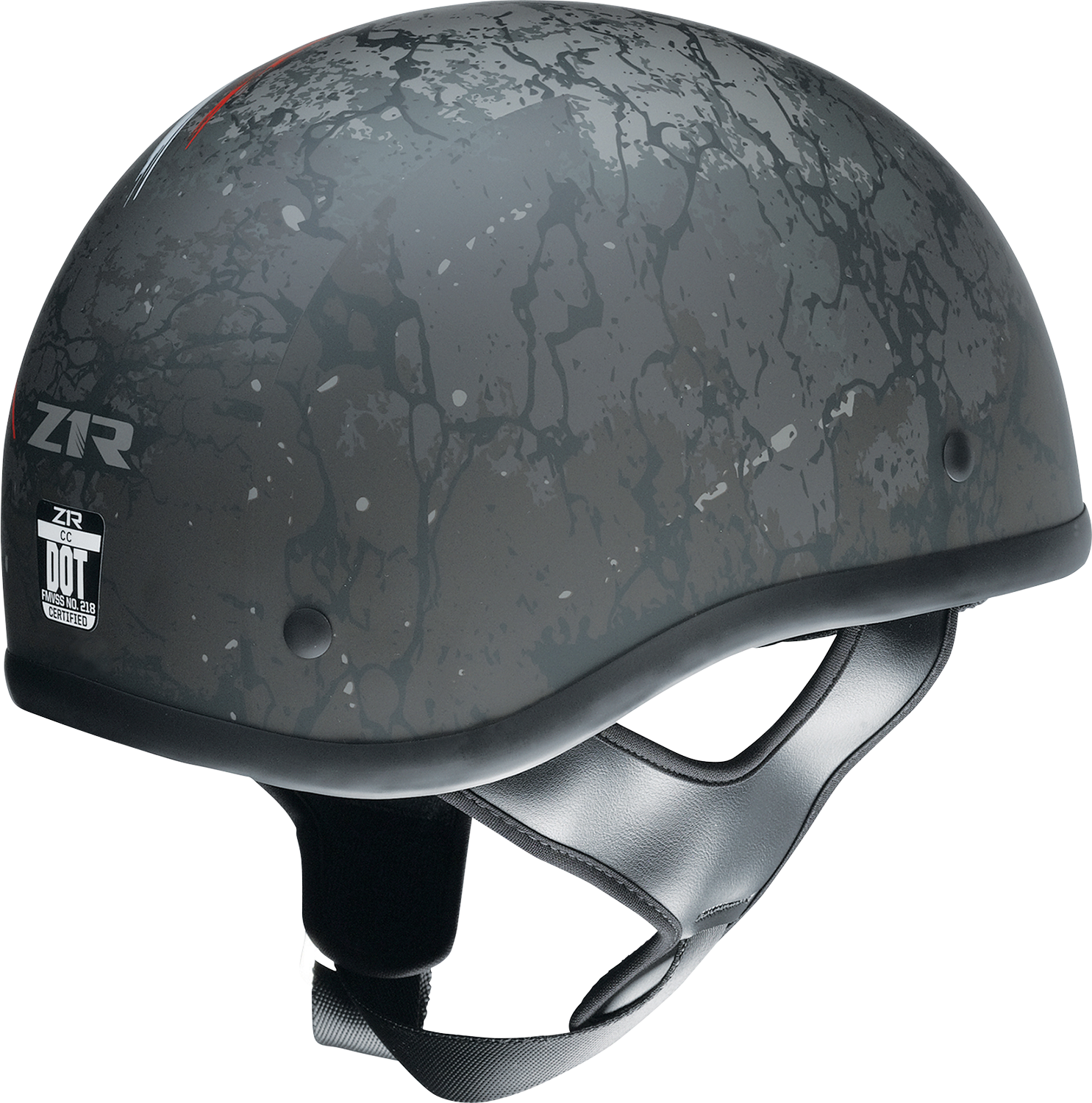 Z1R CC Beanie Helmet Justice in black, red, white, and blue, medium size, with helmet design and brand logo visible.