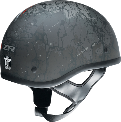 Z1R CC Beanie Helmet Justice in black, red, white, and blue, medium size, with helmet design and brand logo visible.